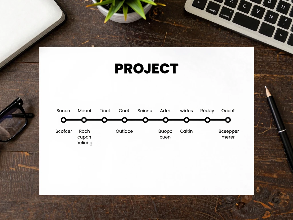 Project plan with timeline milestones laid out on a desk