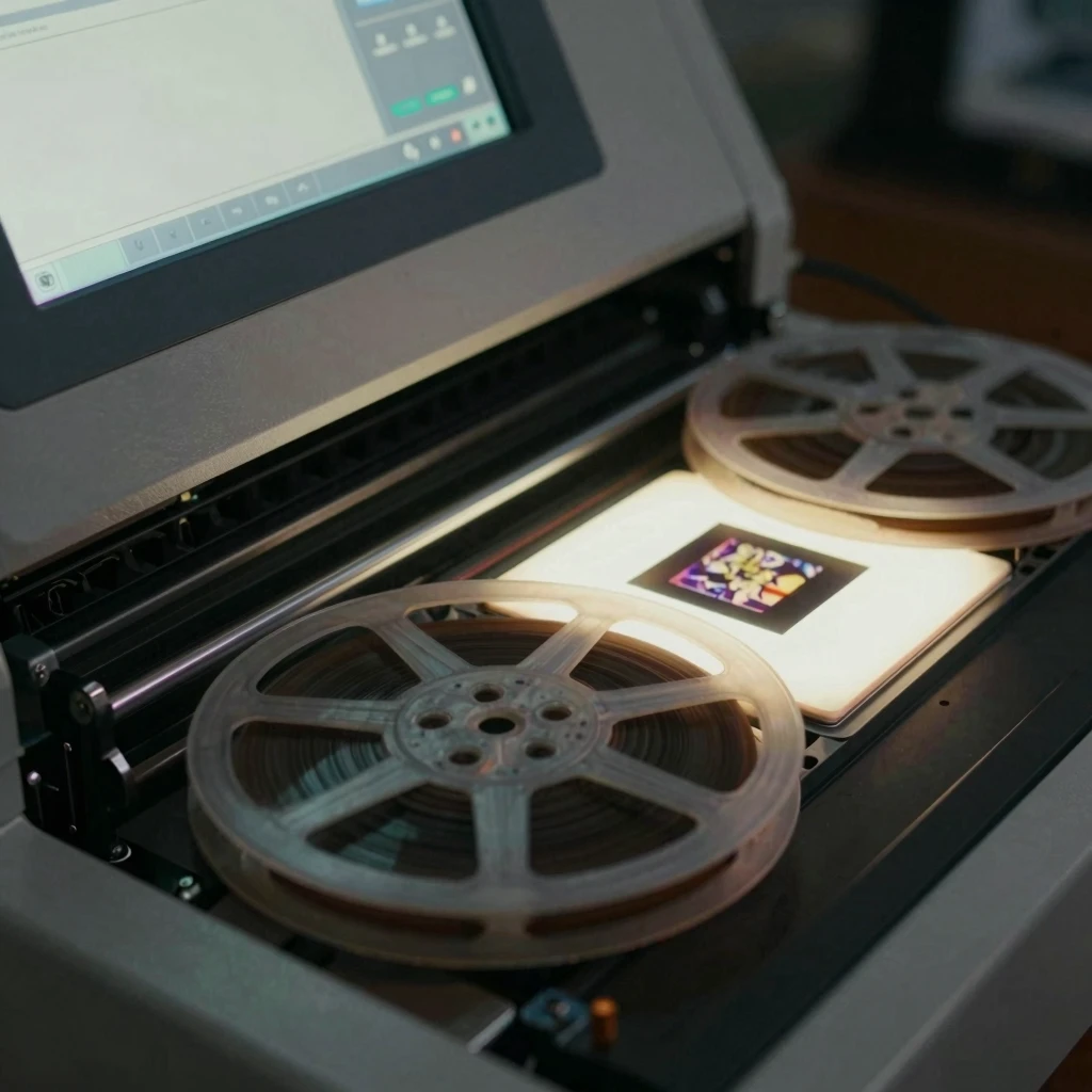 Media Conversion — film reels and slides being converted to digital